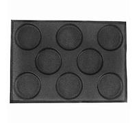 Cpolebev Formas de Pan de Hamburguesa de Silicona Moldes de PanaderíA Perforados Hojas Antiadherentes para Hornear TamañO de Medio Molde