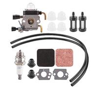 Cpolebev FS85 Carburador FS80 para FS75 FS80R FS85 FS85R FS85T FS85RX Recortadora de Hilo Weedeater C1Q-S97 Carburador W/Kit de Recarga de Combustible Filtro de Aire