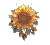 Cpolebev Girasol Acrílico Colgante de Pared Girasol Planta Decoración Puerta Ventana Colgante Dormitorio Decoración Habitación Decoraciones 15cm