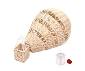 Cpolebev Globo AerostáTico de RatáN Tejido a Mano DecoracióN de la Pared de la HabitacióN de los NiñOs DecoracióN de la Guardería