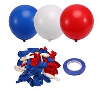 Cpolebev Globos Rojos, Blancos y Azules, 67 Piezas de Globos Rojos, Blancos y Azules Reales de 12 Pulgadas, Globos Patrióticos del 4 de Julio