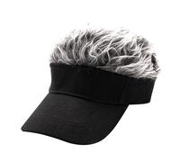 Cpolebev Gorras de Peluca de Moda Unisex Viseras para Concisas Gorra de BéIsbol de Hip Hop Callejero Sombreros Snapback para Casqueta de Pelo Falso Negro + Gris