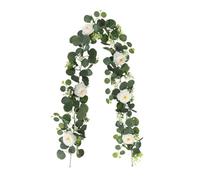 Cpolebev Guirnalda de Eucalipto y Flores Colgantes de Hojas de Eucalipto Artificiales para de Fondo de Boda