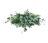Cpolebev Guirnalda de Hojas de Eucalipto Colgante de Guirnalda de Puerta Frontal Artificial de BotíN Verde para la DecoracióN del de la Boda de la Pared de la Ventana del Hogar