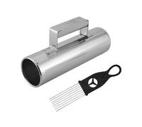 Cpolebev Guiro Profesional Grande de Acero Inoxidable con Raspador Instrumento Musical de PercusióN de Merengue Latino 10 Pulgadas X3 Pulgadas Extremos Abiertos