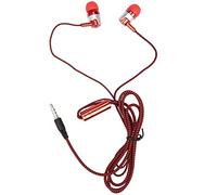 Cpolebev H-169 3.5mm MP3 MP4 Subwoofer de cableado Cordon, Auriculares universales de Musica con Control de Alambre de Trigo (Rojo)