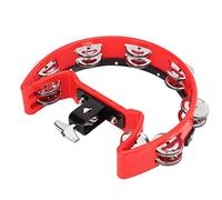 Cpolebev Half Moon Music Campana de Mano Instrumento de PercusióN AcompañAmiento Sonajero de Mano Partes de Instrumento de PercusióN Pandereta, Rojo