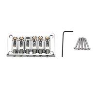 Cpolebev Hardtail Guitar Bridge Body Through para Piezas EléCtricas de 6 Cuerdas Plateado