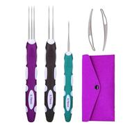 Cpolebev Herramienta de Aguja de Ganchillo para Rastas, de Ganchillo para el Cabello con Manejar ErgonóMico, 3 Piezas para Manualidades de Trenzas de Cabello de 0,75 Mm