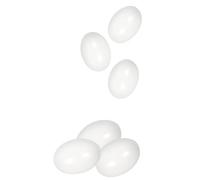 Cpolebev Huevos Falsos de Madera Huevos de Madera Blancas, Manualidades de Pascua, Decoración y Búsqueda de Huevos, 2,3 Pulgadas (Paquete de 6)