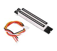 Cpolebev Indicador de de MúSica Dual 12 LED Spectrum VU Meter Amplificador LáMparas Tablero Ajustable de Velocidad de Luz para MP3 DC 7-12V ()