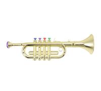 Cpolebev Instrumentos Musicales Para NiñOs Accesorios Para Representaciones Teatrales Infantiles Trompeta De Cuatro Tonos (Tablero De Trompeta BáSico) Dorado