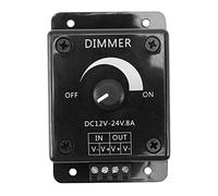 Cpolebev Interruptor de Atenuacion LED Negro DC 12V 24V 8A Controlador de Iluminacion de Bulbo de Lampara de Brillo Ajustable Controlador de Fuente de Alimentacion de Luz de Color Unico
