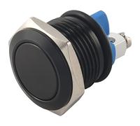 Cpolebev interruptor de boton Negro 16mm 12V para Cuerno del coche auto