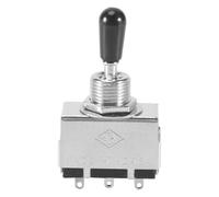 Cpolebev Interruptor de Palanca de 3 Vías Para Guitarra 1Pc, Selector de Metal Cerrado de 3 Vías Con Perilla de Punta Negra Pieza de Repuesto Para Guitarra Eléctrica Estilo Lp