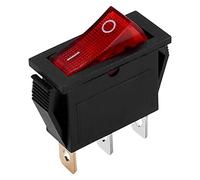 Cpolebev Interruptor de palanca Encendido Apagado brillante bipolar 28x10mm 250V 15A RED 3 Terminales