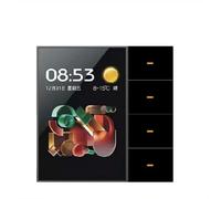 Cpolebev Interruptor de Pared Inteligente Tuya Zigbee de 3,5 Pulgadas con Pantalla Táctil, 4 Grupos, 8 Direcciones, Sensor de Radar, Interruptor de Atenuación, Hogar Inteligente A
