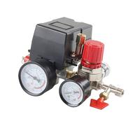 Cpolebev Interruptor de PresióN del Compresor de Aire PresióN con Reguladores de Control de VáLvula ManóMetro 90-120PSI VáLvula de Seguridad de 4 Puertos Compresor de Aire