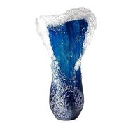 Cpolebev Jarrón de Olas Marinas, Jarrón Ondulado de Resina, Jarrón Ondulado Azul para Decoración de Oficina, Sala de Estar, Cafetería, Decoración de 30 cm