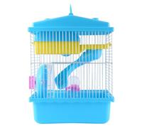 Cpolebev Jaula para Mascotas Casa de HáMster con Claraboya Transparente Casa de Doble Capa para HáMster Mascota de HáMster Dorado Azul