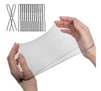 Cpolebev Juego de 100 Redes para Cabello y Horquillas en Forma de U, Red para Cabello con Borde EláStico de 24 Pulgadas para Servicio Alimentos para Mujeres, MoñOs de Ballet