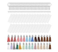 Cpolebev Juego de 120 Piezas de AcríLico con Colgante de en Que Incluye Rectangular de AcríLico Transparente