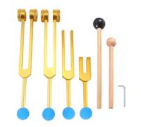 Cpolebev Juego de 4 Diapasones (128 Hz, 136,1 Hz, 528 Hz, 4096 Hz), Para Curar Chakras, Terapia de Sonido, Aliviar el EstréS,
