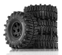 Cpolebev Juego de 4 Llantas de Goma con Bloqueo de Cuentas de 130 mm y 2,2 Pulgadas para Coche RC Crawler 1/10 para Axial SCX10 Wraith RR10 Capra RBX10 TRX4,C