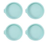Cpolebev Juego de 4 Moldes de Silicona para Pasteles Redondos, Moldes de Silicona para Hornear, Herramienta para Hornear Pasteles y Mousse de Arcoíris, Azul, 6 Pulgadas