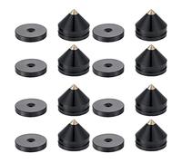 Cpolebev Juego De 8 Pies para Soporte De Altavoz, Almohadilla para Pie, Puntas De Metal De AleacióN De Aluminio, Cono para Suelo, Clavo para Pie, Color Negro