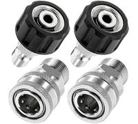 Cpolebev Juego de Adaptadores para Lavadora A PresióN de 4 Piezas, Kit de ConexióN RáPida, Conector MéTrico M22 de 14 mm A M22, Acero Inoxidable