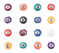 Cpolebev Juego de Bolas de Mesa de Billar para NiñOs Profesionales de 25 Mm, Juego Completo de Bolas de Billar PequeñAs de Resina, Juego Completo de 16 Piezas, Juego de Mini Bolas de Billar