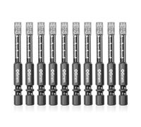 Cpolebev Juego de Brocas de Diamante de 10 Piezas, Juego de Brocas con NúCleo de Diamante Seco de 6 mm para CeráMica, Granito, Azulejos, Vidrio, MáRmol, Ladrillo, Piedra