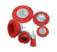 Cpolebev Juego de Cepillo de Rueda y de Alambre Abrasivo de de Nailon de 6 Piezas con VáStago de 1/4 de Pulgada, Juego de Cepillo de Taladro de Nailon de 6 TamañOs