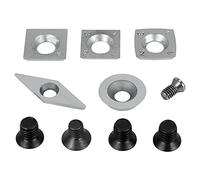 Cpolebev Juego de CombinacióN de Insertos de Corte de Carburo de de 5 Piezas para Herramienta de Torno de Trabajo de Torneado de Madera con Tornillo