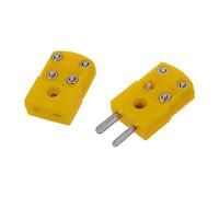 Cpolebev Juego de Conector Enchufe Clavija Termopares de Tipo K Cascara de Plastico Amarillo