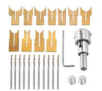Cpolebev Juego de Cortador de Fresado de Hoja de Bola de Broca de Cuentas de Madera 24 Piezas Kit de Herramientas de CarpinteríA de Cuentas de Buda EsféRicas de Carburo Cementado