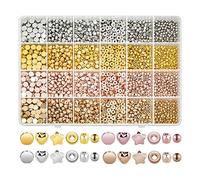 Cpolebev Juego de Cuentas Espaciadoras de 2160 Piezas, Cuentas de Pulsera Surtidas, Cuentas Redondas, Cuentas de Estrella, Cuentas para JoyeríA de Pulsera