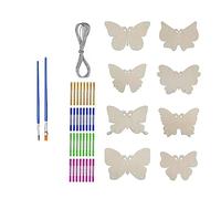 Cpolebev Juego de de CarillóN de Viento, 8 Juegos de Bricolaje Kit de NiñOs de CarillóN de Viento de Mariposa de Madera con Pinceles de Pintura, Pintura de Bricolaje