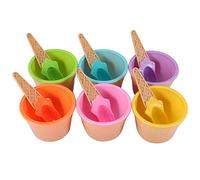 Cpolebev Juego de de Helado de 6 Piezas, Cuenco Cuchara de Helado, Juego de Vajilla, Cuenco de para NiñOs