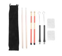 Cpolebev Juego de de Tambor, de Madera de Arce 5A, Cepillos de Varillas de Tambor, Cepillos de Alambre de Tambor RetráCtiles, Amortiguadores de Tambor con Bolsa