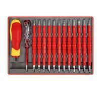 Cpolebev Juego de Destornilladores EléCtricos Aislados de 26 Piezas de 1000 V Juego de Destornilladores EléCtricos Profesionales Juego de Herramientas para Hombre con Estuche