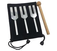 Cpolebev Juego de Diapasones Angel - 4096 Hz, 4160 Hz, 4225 Hz - Juego de Instrumentos Terapéuticos con Golpe de Madera y Bolsa de Almacenamiento
