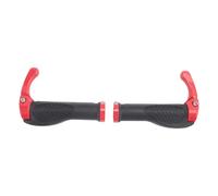 Cpolebev Juego de empunaduras de Extremo Barra de Mano Manillar de Bloqueo de Ciclismo de Bicicleta Bicicleta de Montana-Rojo