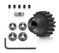 Cpolebev Juego de Engranajes de Piñón 5 Uds, 14T 15T 16T 17T 18T M1 Engranaje de Piñón Acero Endurecido de Metal Ajuste Eje de Motor RC de 5 mm con Llave Hexagonal