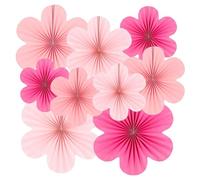 Cpolebev Juego de Flores de Abanico de Papel Rosa, Decoraciones para Fiestas, Abanicos de Papel, Pompones Florales y Guirnaldas para Bodas, Cumpleaños
