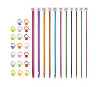 Cpolebev Juego de Ganchillos Tunecinos, 11 Paquetes de Ganchillos Tunecinos Agujas de Ganchillo de Aluminio Afgano (2 Mm una 8 Mm)