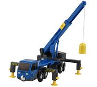 Cpolebev Juego de Juguete de Tren Multifuncional Accesorios Mini CamióN GrúA VehíCulos de Juguete Juguete para NiñOs Compatible con VíAs de Madera