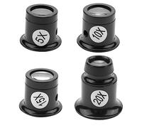 Cpolebev Juego de Lupas para Anteojos con Lupa, 4 Piezas 5X, 10X, 15X, 20X, Lupa para ReparacióN de Relojes Lupa para Reloj, JoyeríA