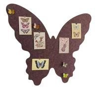 Cpolebev Juego de Pared de Fotos de Fieltro con Forma de Mariposas, Tablón de Anuncios de Fieltro de Mariposas, Tablero de Corcho, Tablero de Fotos Plegable, Autoadhesivo